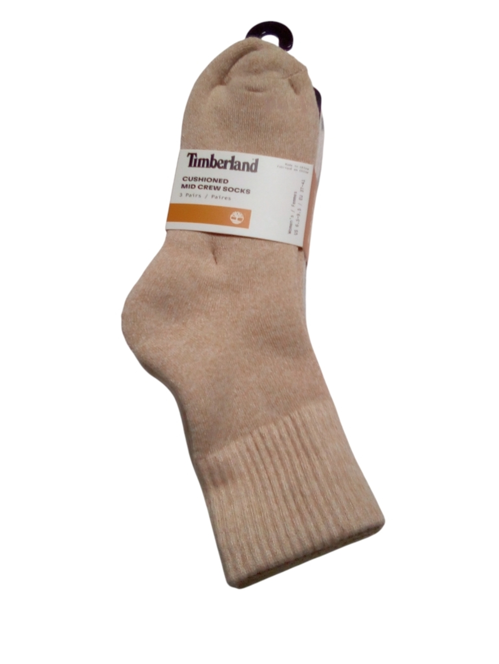 Timberland Women's Cushioned Mid Crew Socks Ribbed At Top 3 Pair Pack Sz 6.5-9.5